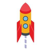 Startup rocket icon isometric vector. Ship launch vector