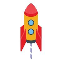 Startup rocket icon isometric vector. Ship launch vector