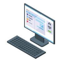 Internet computer icon isometric vector. Online business vector