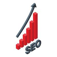 Seo graph icon isometric vector. Data information vector