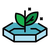 Lab plant crop icon color outline vector