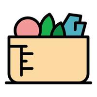 Modified food icon color outline vector