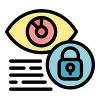 System eye privacy icon color outline vector