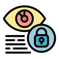 System eye privacy icon color outline vector