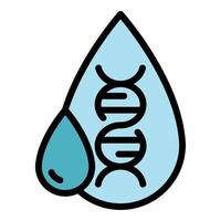 Drop dna modified icon color outline vector