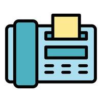 Fax assistance icon color outline vector