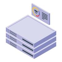 Data server icon isometric vector. Rack center vector