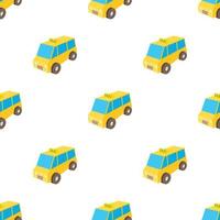 Yellow taxi car pattern seamless vector