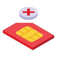 Phone sim card icon isometric vector. Mobile cellphone vector