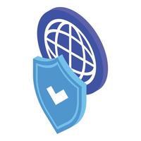 Secure web icon isometric vector. Computer data vector