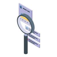 Seo magnifier icon isometric vector. Data analysis vector
