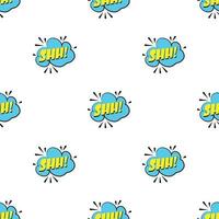 Shh sound effect pattern seamless vector
