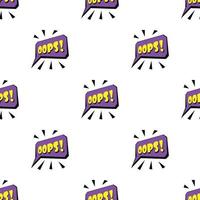 Oops sound effect pattern seamless vector