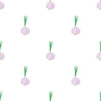 Garlic with fresh green sprout pattern seamless vector