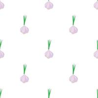 Garlic with fresh green sprout pattern seamless vector