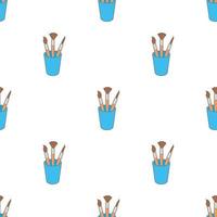 Brushes for painting in the holder pattern seamless vector