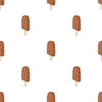 Chocolate ice cream on a stick pattern seamless vector