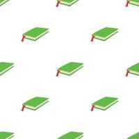 Green closed book with bookmark pattern seamless vector