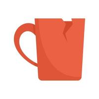 Cracked cup icon flat isolated vector