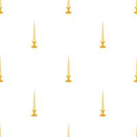 White conical candle in candlestick pattern seamless vector