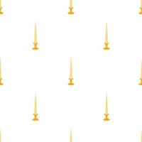 White conical candle in candlestick pattern seamless vector