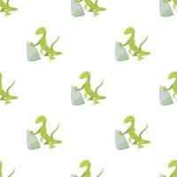 Standing lizard pattern seamless vector