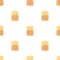 White decorative candle with red ornament pattern seamless vector