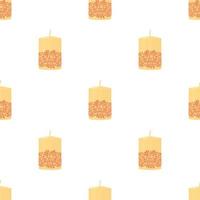 White decorative candle with red ornament pattern seamless vector