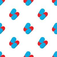 Red and blue capsule pill pattern seamless vector