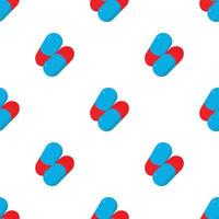 Red and blue capsule pill pattern seamless vector