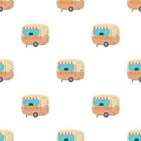 Street food trailer pattern seamless vector