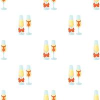 Wedding glasses pattern seamless vector