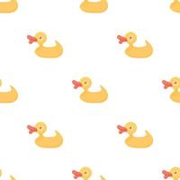 Yellow duck toy pattern seamless vector