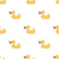 Yellow duck toy pattern seamless vector