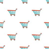 Shopping cart pattern seamless vector