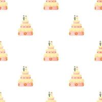 Wedding cake pattern seamless vector