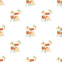 Drum pattern seamless vector