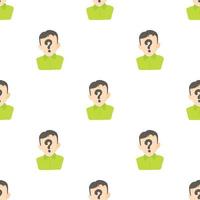Man question pattern seamless vector