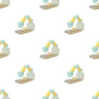 Big excavator pattern seamless vector