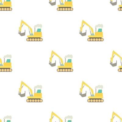 Excavator pattern seamless vector