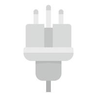 Electric wire plug icon flat isolated vector