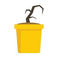 Garbage plant pot icon flat isolated vector