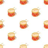Toy drum pattern seamless vector