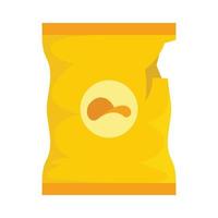 Empty chips package icon flat isolated vector