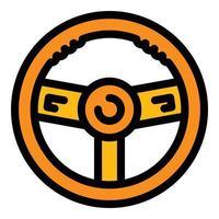 Control steering wheel icon color outline vector