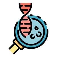 Dna research icon color outline vector