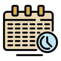 Calendar program icon color outline vector