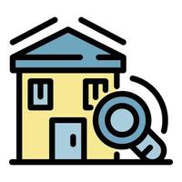 Search buy house icon color outline vector
