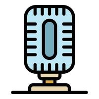 Old microphone icon color outline vector