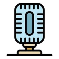 Old microphone icon color outline vector